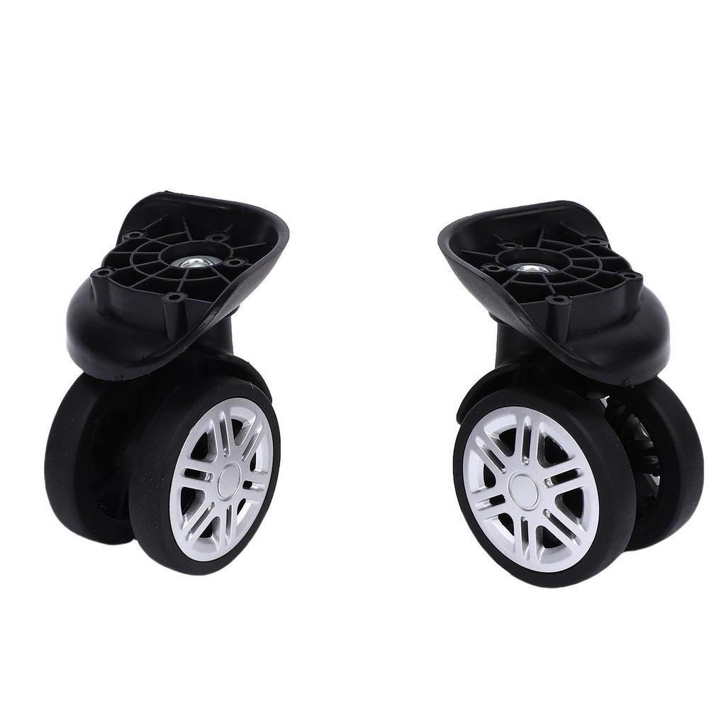 2pcs Luggage Suitcase Wheels Black Universal Rotation Quiet Double Row Casters for Spare Parts