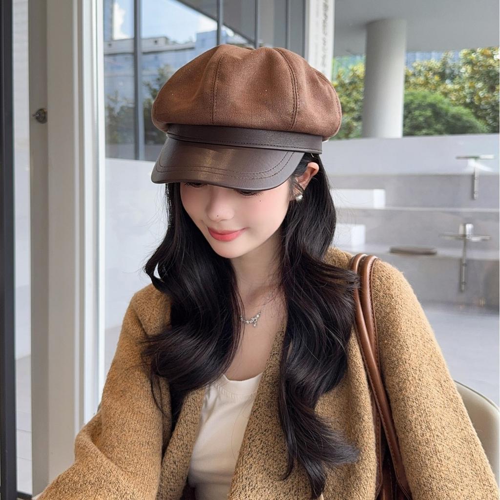 New Autumn and Winter Octagonal Hat Children Internet Celebrity Painter Beret Duck Tongue Versatile Face Small Tide Cap