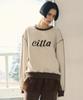 CITTA Chain Stitch Logo Sweatshirt Ctt309 (Oat Melange_Brown)