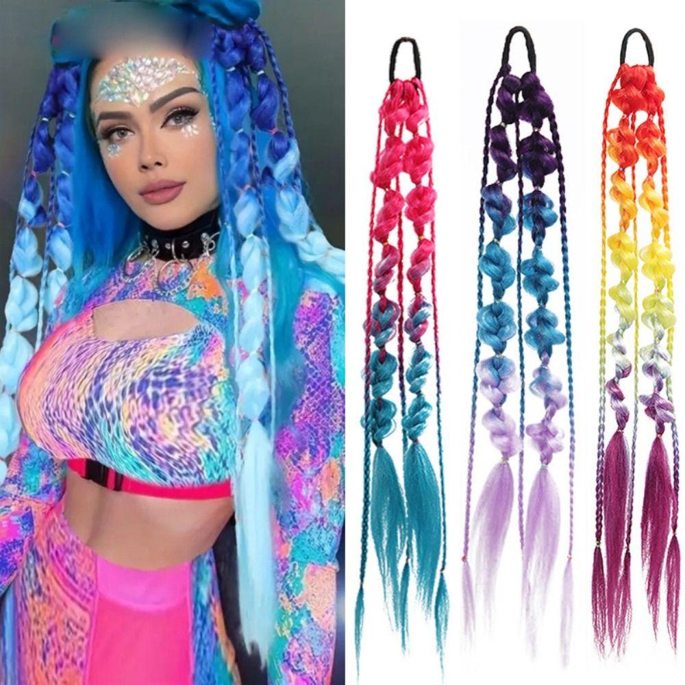 Lantern Braid Bubble Jumbo Braid Colorful Braided Ponytails Natural Twist Braid Bulk for Women