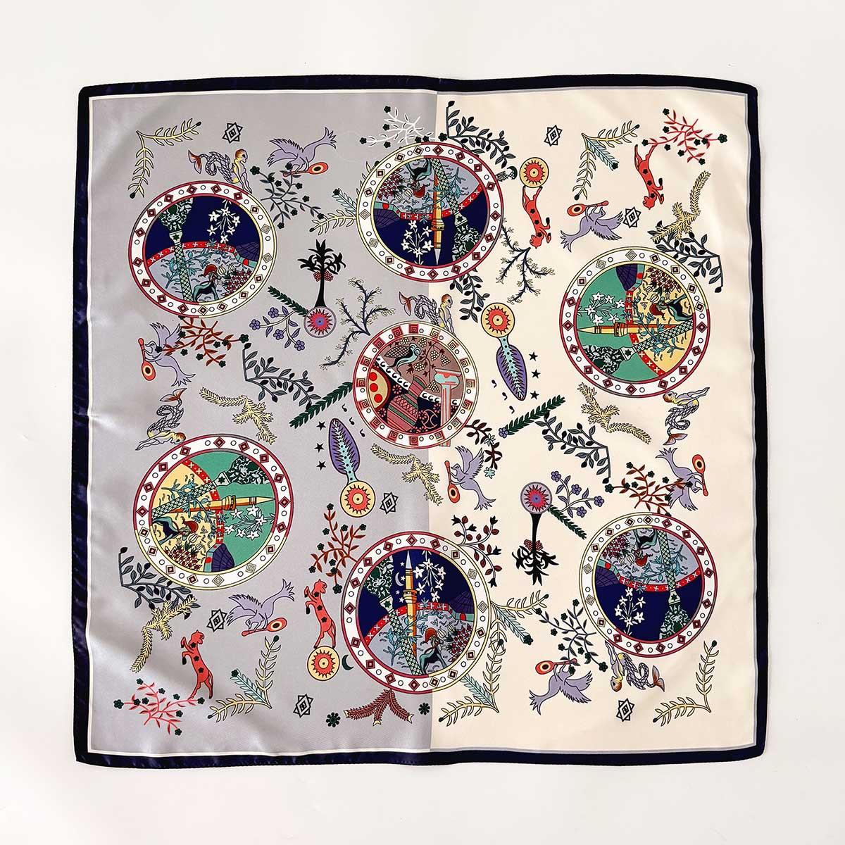 

Шарф из 100% натурального твила 14 момме Женский шейный двусторонний женский фуляр повязка на голову шаль квадратный хиджаб бандана Twill Silk 65x65cm