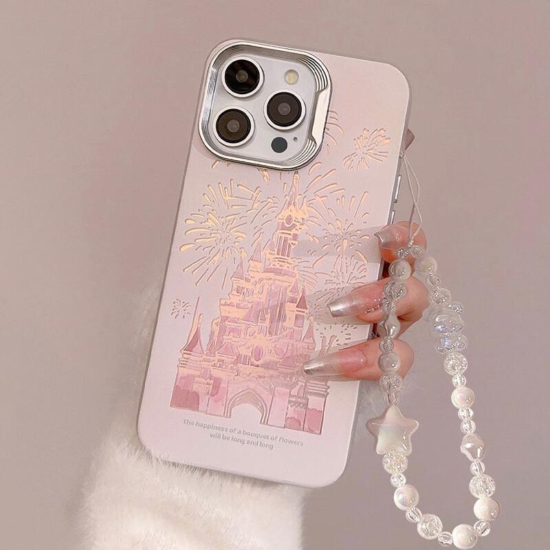 

Fumede Laser Hard Phone Case Set with Pearl Ropes