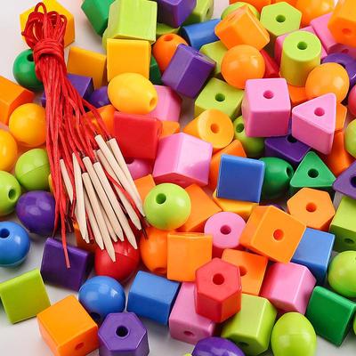 Mattoncini per Costruzioni con Perle Grandi: Braccialetto Geometrico Creativo Giocattolo per Ragazzi e Ragazze