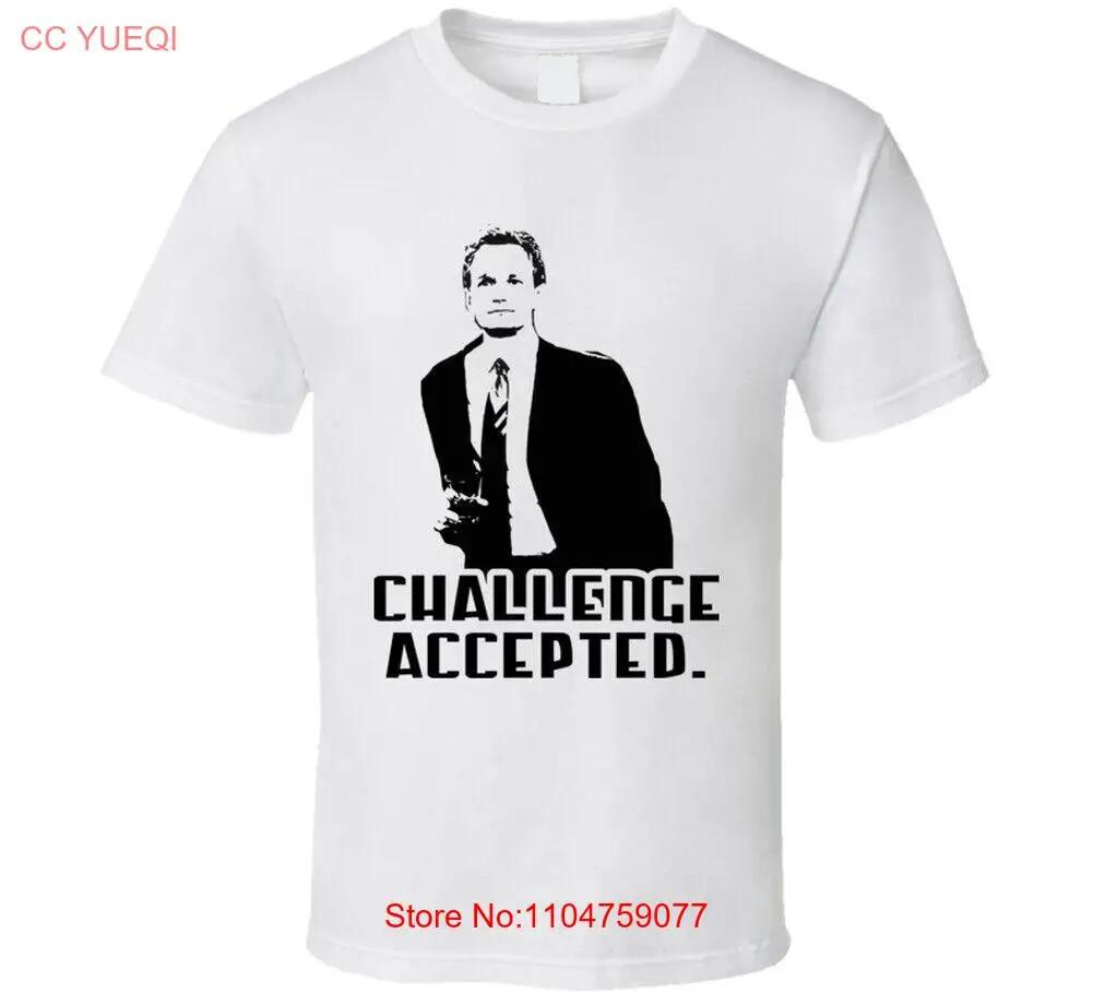 Barney Stinson How I Met Your Mother Challenge Accepted T Shirt Vintage Washed Versatile Comfortable Streetwear Casual Homme