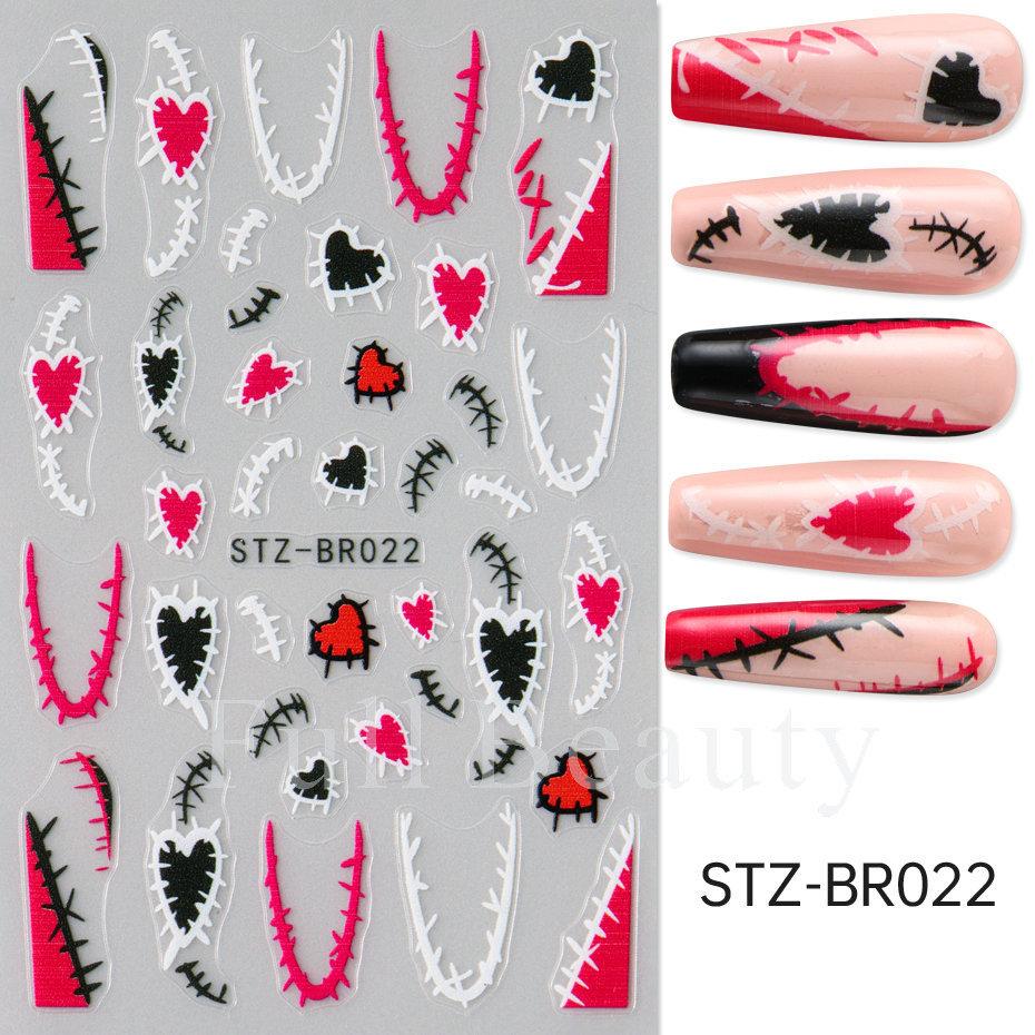 Nail Art Stickers, Valentine'S Day French Thorn Line Patches, Love Thin And Tough Nail Stickers