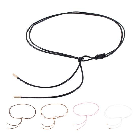 Imitation Leather Women Belt Versatile Solid Color Knotted Design Adjustable Waist Belt Shirt Dress Tops Accessories