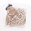 Wooden Christmas Elegant Ornaments Set With Intricate Hollow Designs For Festive Decor