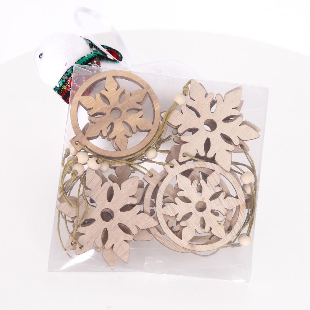 Wooden Christmas Elegant Ornaments Set With Intricate Hollow Designs For Festive Decor