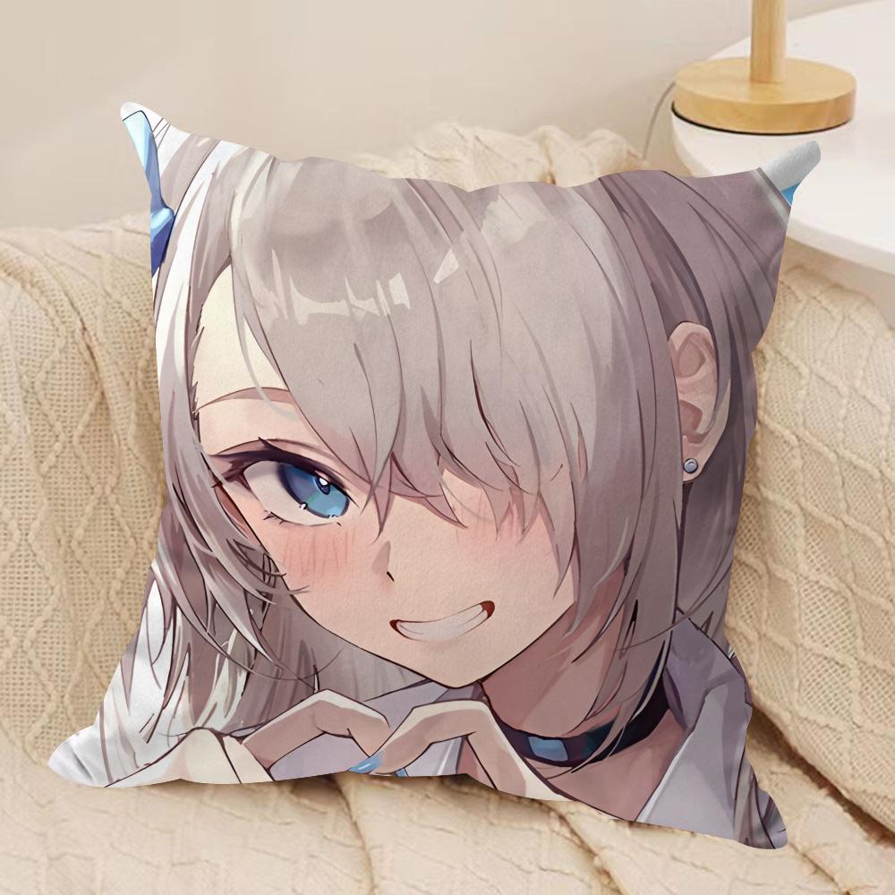 I-Ichinose Asuna Blue A-Archive Cushion Cover Silky Short Plush Invisible Zipper Dustproof Sofa Pillow Case For Home Decor