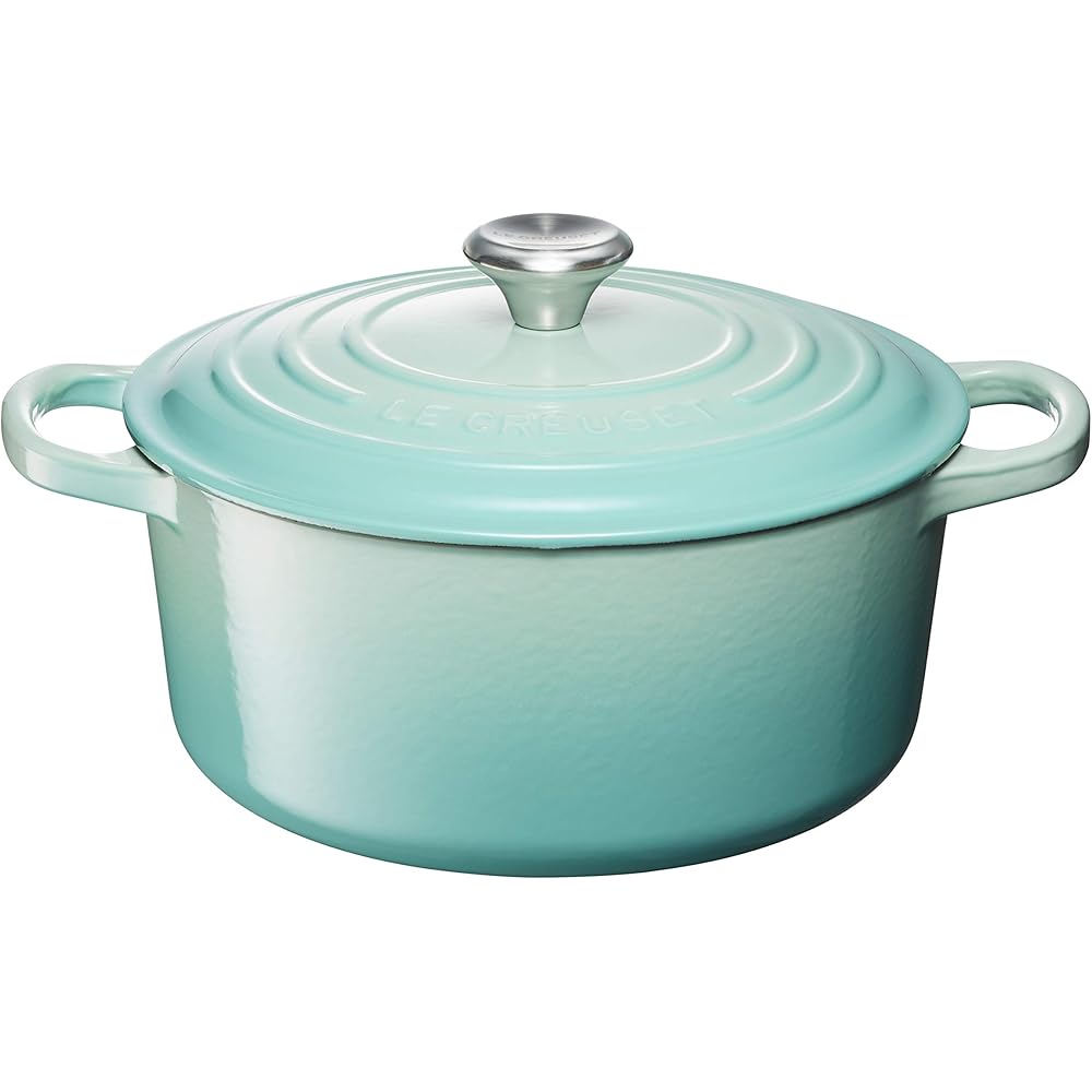 Signature Cocotte Ronde 22cm Cool Mint Cast Iron Dutch Oven