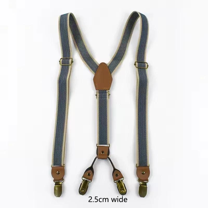 Heavy Duty Work Suspenders for Men X-Back Gripper Clasps Adjustable Strap Fully Elastic Adult Widen Men's Suspender