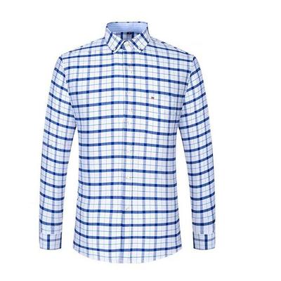 Medvilniniai Oksfordo marškinėliai plius dydis S~7XL Laisvalaikio verslo vyriški languoti marškiniai languoto dizaino įprasto prigludimo ilgomis rankovėmis su priekinėmis kišeninėmis vyriškomis palaidinėmis