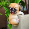 3D Dog Climbing Garden Statue Simulation Exquisite Fish Tank Figurine Handicraft Durable Garden Figurine Bedroom