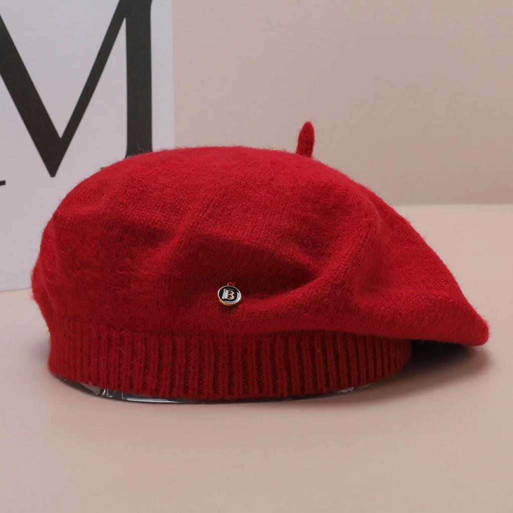 Luxury Stars Women's Wool Beret Winter Warm Beanie Hat Fashion Girl's French Painter Hats Vintage Female Berets Caps