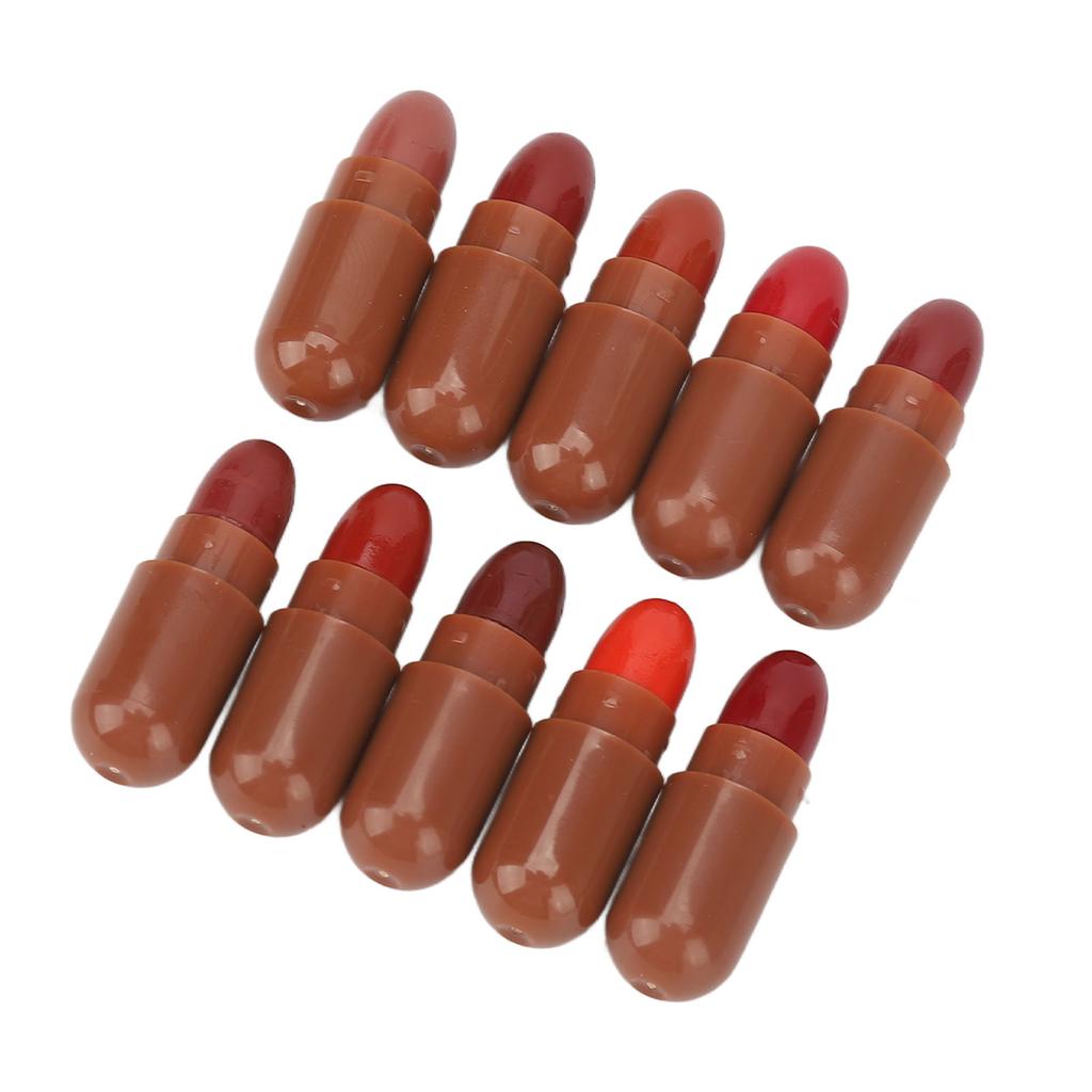 10 Colors Mini Capsule Makeup Lipstick Pills Set Moisturizing Waterproof Long Lasting Matte Lipsticks
