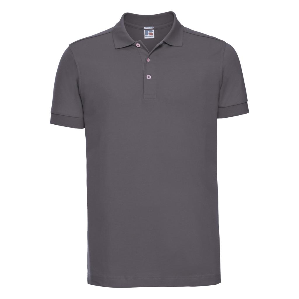 Russell Mens Stretch Short Sleeve Polo Shirt