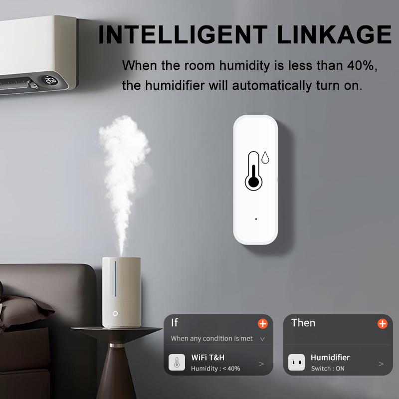 Tuya WIFI Temperature And Humidity Sensor Smart Life APP Remote Monitor Smart Thermo-hygrometer Work With Alexa Google Assistant