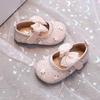 Kleinkind Mädchen Ballerinas Glänzende Pailletten Große Spitzenschleifen Kinder Prinzessin Schuhe Runde Zehen 2025 Neue Mode Baby Lauflernschuhe Größe 16-26
