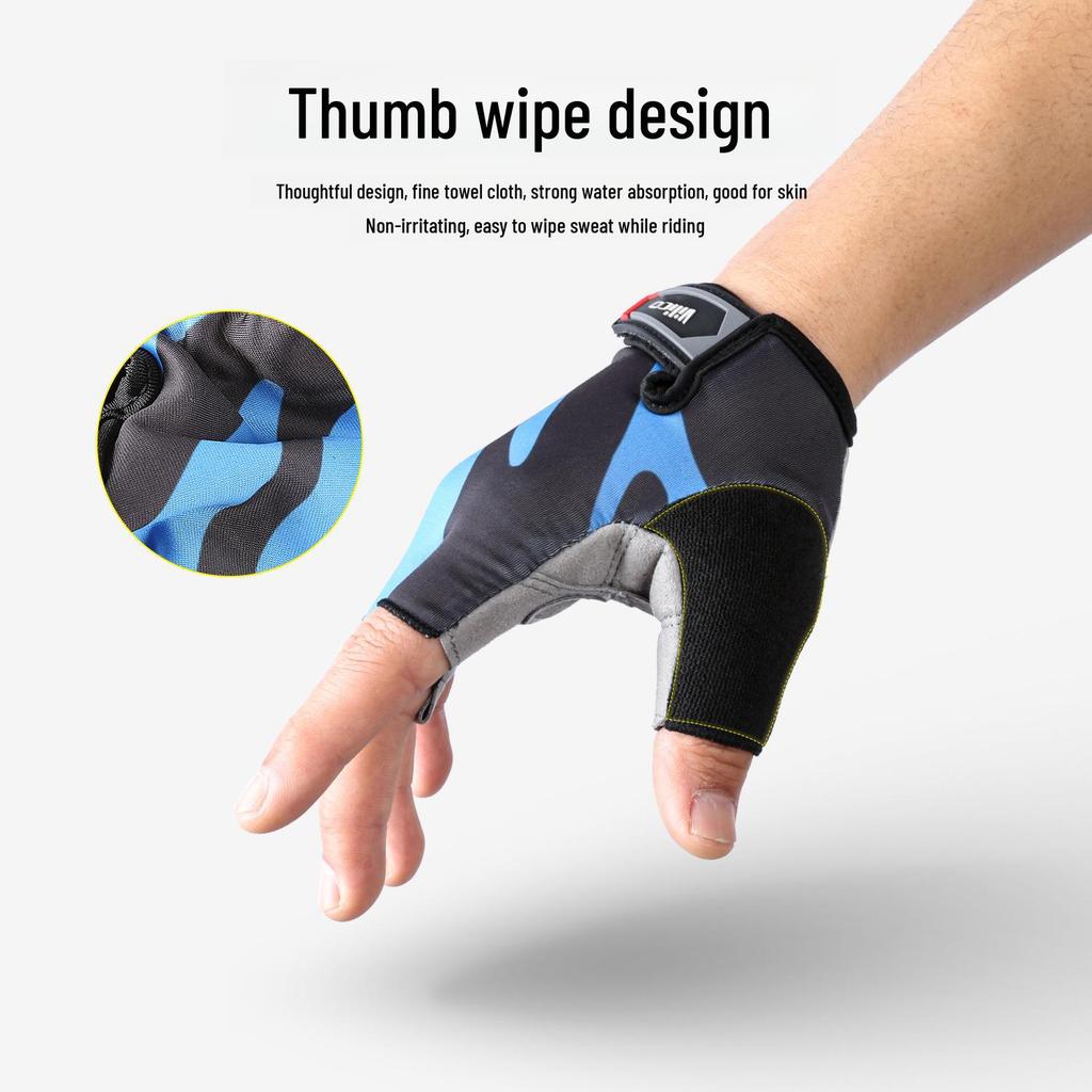 Men's Road Cycling Half-Finger Gloves: Durable, Shock-Absorbing, Breathable, Non-Slip