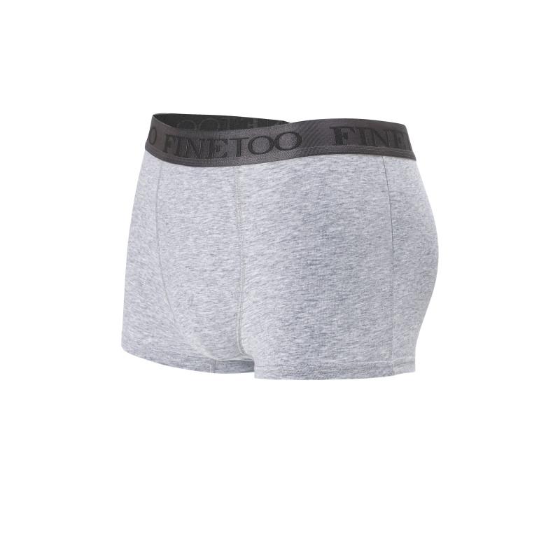 FINETOO Men Pure Cotton Boxer Brief Soft and Breathable Underwear Sweat Absorbing and Antibacterial Panties S-XXL