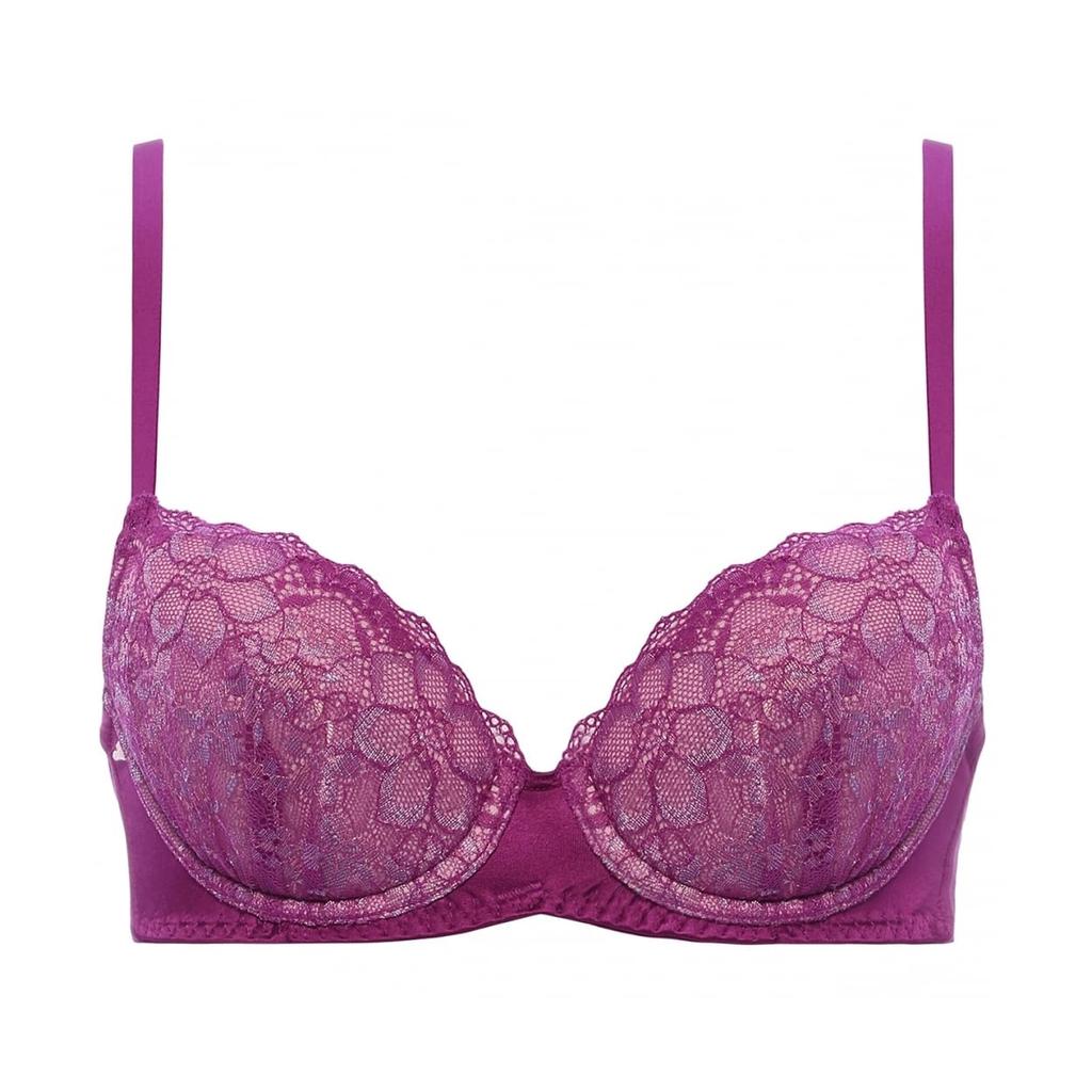 AMOSTYLE Dream Bra Light Bra Panty Dream Daylily M022 Size D65M & Set, (Purple),