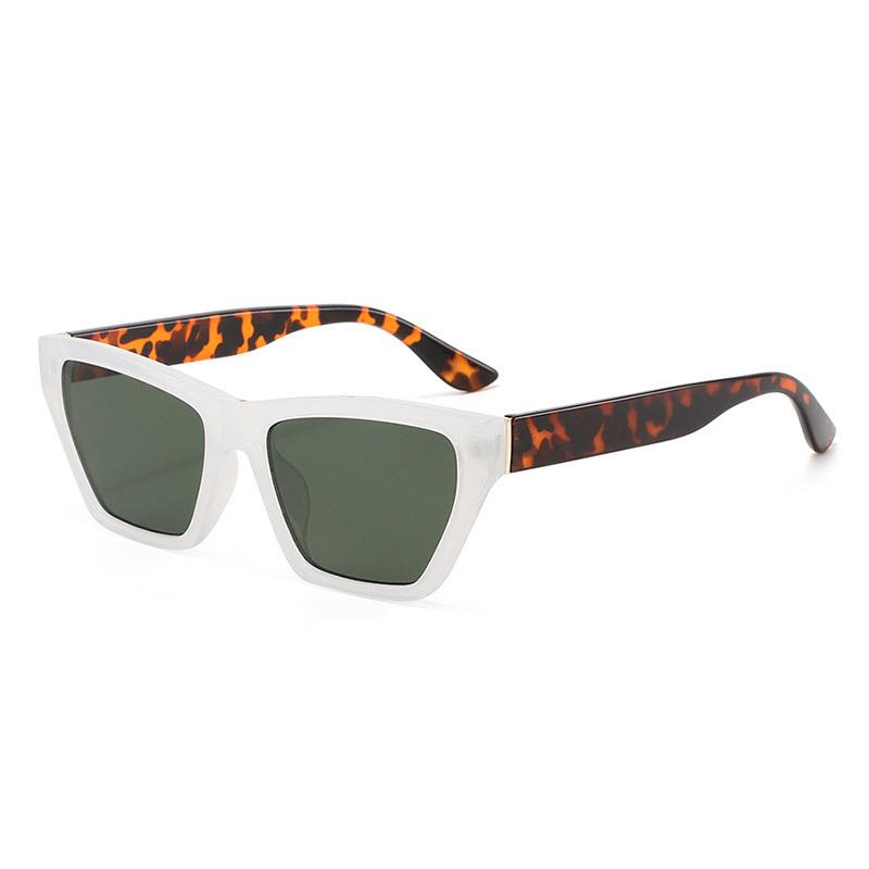 New Retro Gradient Cat Eye Women Sunglasses Brand Contrast Leopard Print Frame Design Men Trendy Casual Glasses Uv400