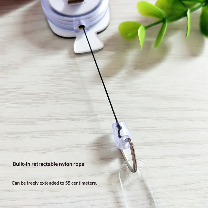 1Pcs 2D Flat Acrylic Badge Holder Retractable Id Badge Holder Scratch-Resistant Cartoon Nurse Badge Reel