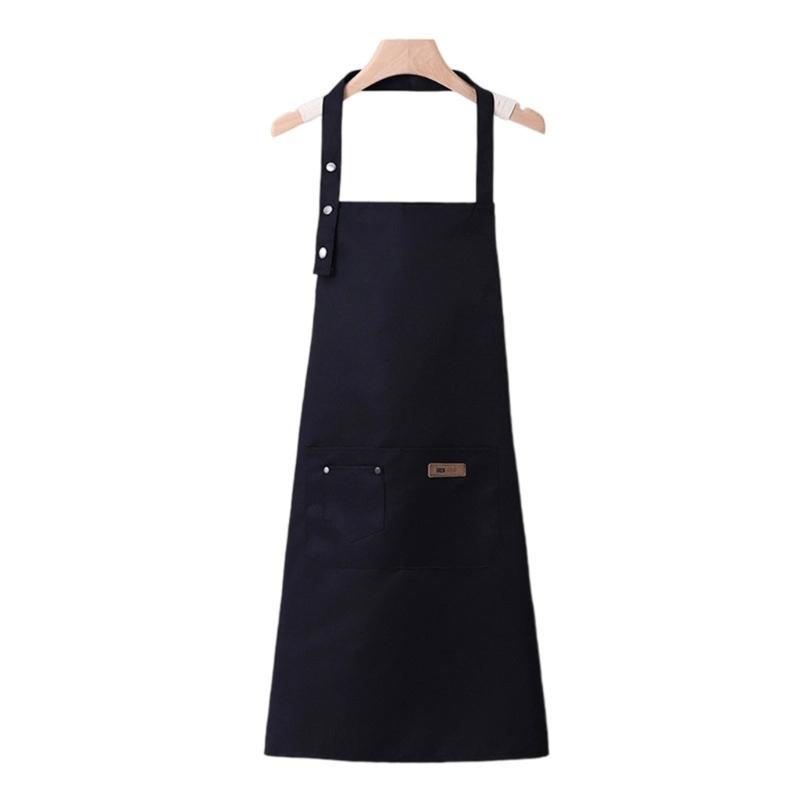 

Oil Resistant Kitchen Apron With Triple Adjustable Button Easy Clean Waterproof Polyester чёрный