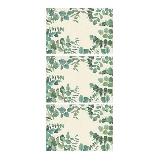 Floral Linen Placemat Tulip Spring Party Placemat Flowers Leaves Placemat Protects Table from