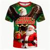 Christmas Men's T-shirt, Santa Claus Printed T-shirt, New Year's Party Round Neck T-shirt, Top