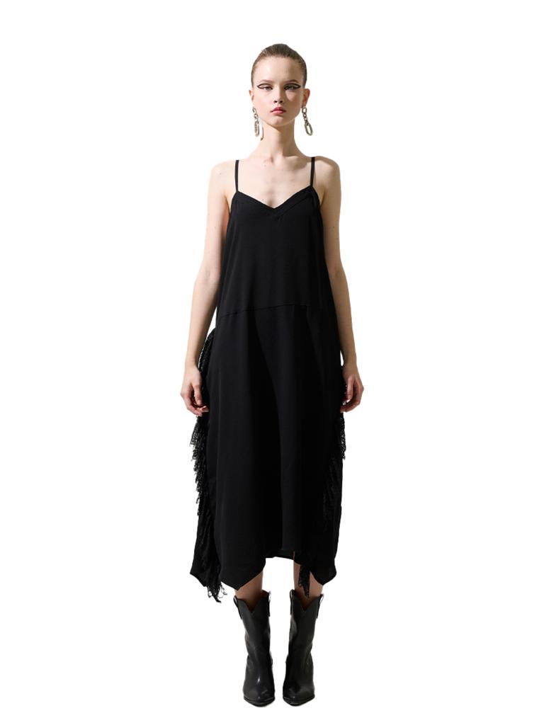GREEDILOUS Black Spaghetti Strap Maxi Long Dress