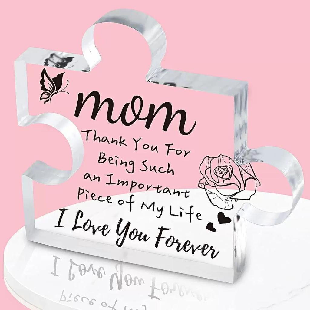 1pc Acrylic Puzzle Mother's Day Gift Transparent Decoration Home Office Desktop Decoration
