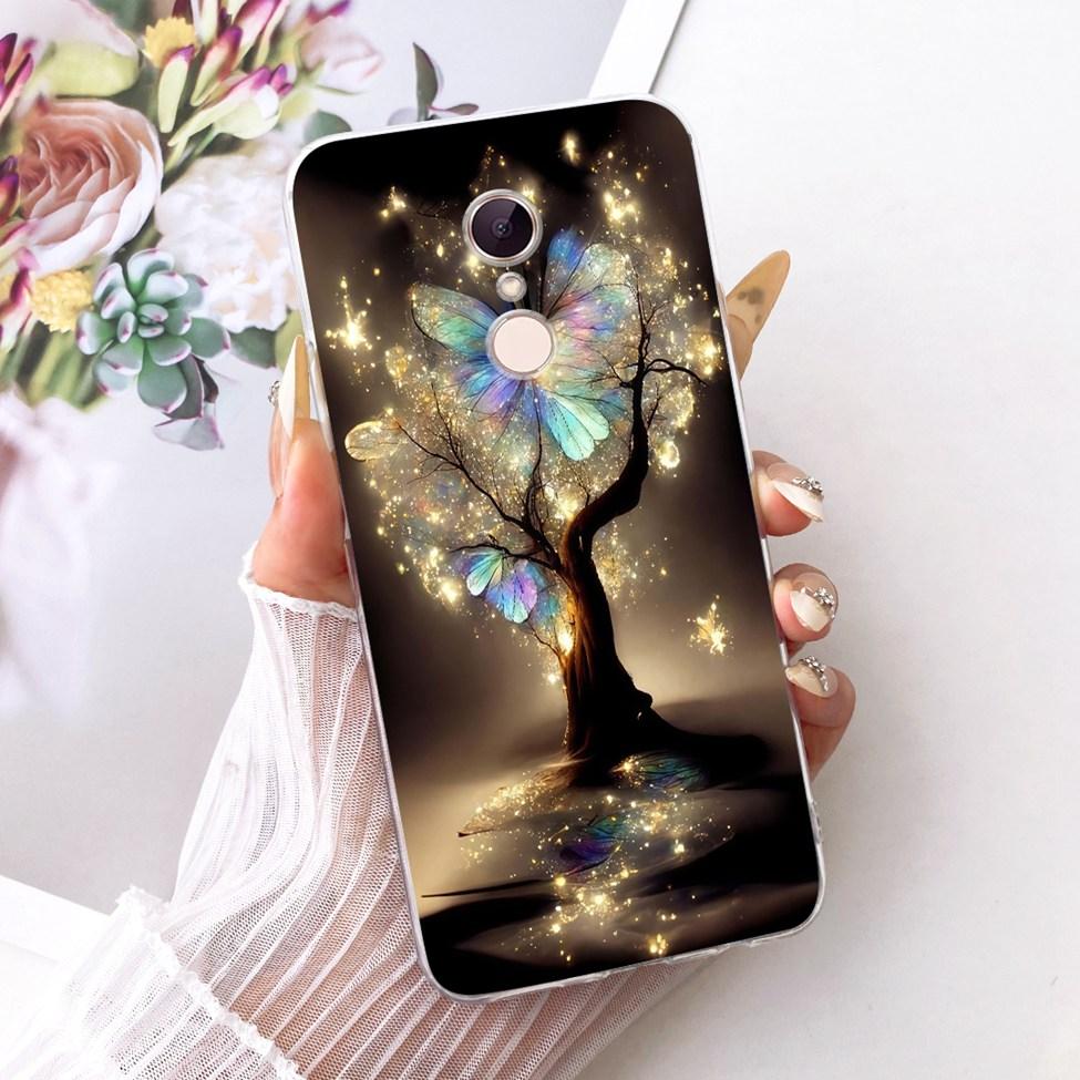 For Redmi 5 Case Cover Transparent Cute Cat Fashion Butterfly Funny Painted Casing MDG1 MDI1