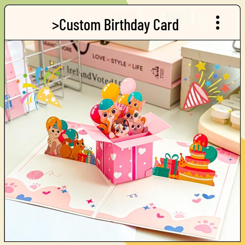 Teacher’s Day 3D Cartoon Greeting Card for Birthdays, Qixi, and Christmas with Postcard and Envelope