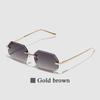Ruiao Sunglasses Men Brand Designer Fashion Rimless Sun Glasses Shades Diamond Cut Lens Ladies Frameless Metal Eye glasses
