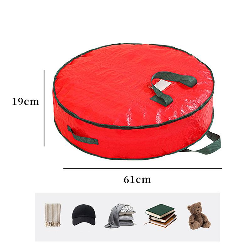 Christmas Wreath Storage Bag Artificial Wreath Organizer Round Storage Bag Dustproof And Waterproof Storage Bag