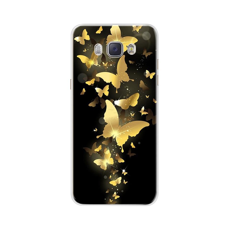 For Coque Samsung Galaxy J5 2016 Case Phone Back Cover Flower Silicone Case for Samsung J5 2016 J510 J510F Protector Cover Cases