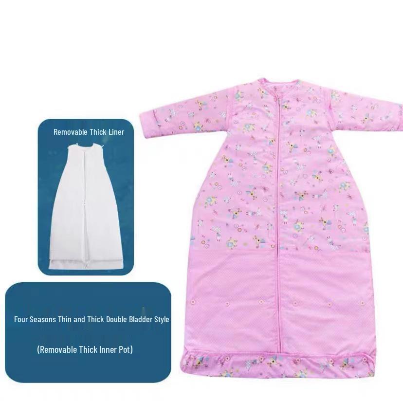 Clearance: Pure Cotton Baby Sleeping Bag – All-Season, Thick, Anti-Kick Quilt for Mid-Large Children with Free Shipping!