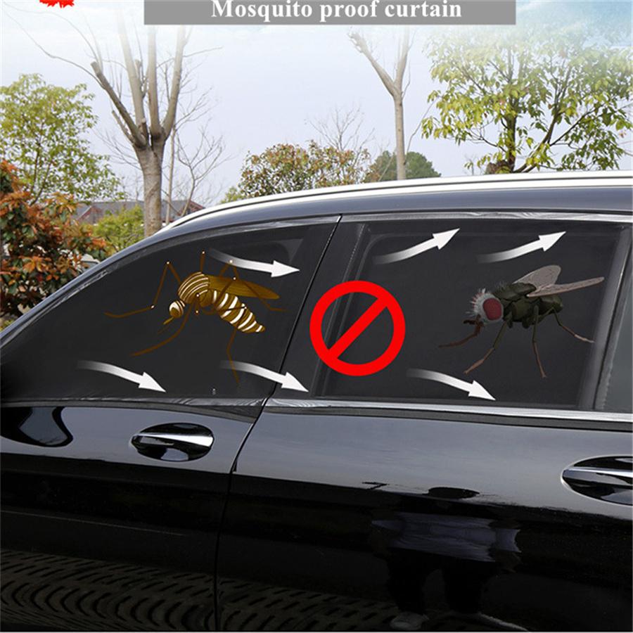 2x Universelle Auto Frontseitenfenster Sonnenschutzabdeckungen UV-Schutz Netzvorhang Schwarz