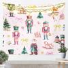 Kids Christmas Nutcracker Tapestry for Bedroom  Winter Snowflake Wall Tapestry for Boys Girls Christmas Tree Hanging Wall Art