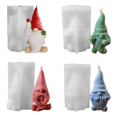 New Faceless Dwarf Silicone Molds 3D Santa Claus Scented Candle Plaster Soap Resin Crafts Mold Home Decor 2024 Christmas Gift