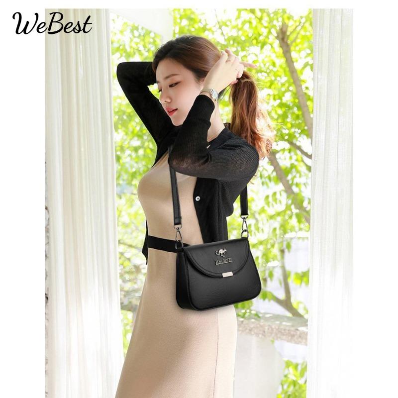 Women New Crossbody Bag Soft Leather Texture Shoulder Bag Fashion Mini Square Bag Middle-Aged Mom Mother-in-Law Shoulder Bag