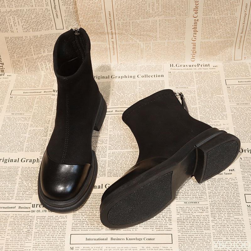 Elegant Minimalist Women's Autumn Winter New Short Boots Fashionable Versatile Women's Shoes Casual Comfortable Mid Heeled Shoes