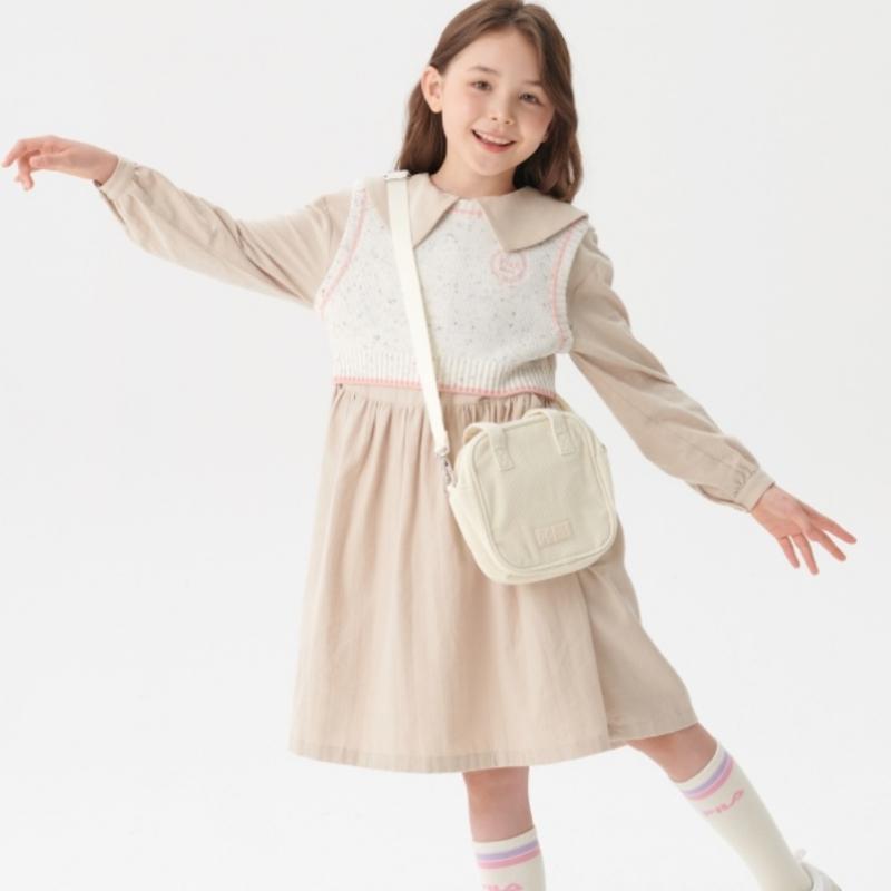 [fila Kids] Essential+ Dress Vest Set  Fk2opf3301f Beg  q0zFk2opf3301fBeg