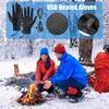 Heated Gloves For Women Men Windproof USB Skiing Heating Gloves Mitts With 3 Adjustable Temperature For Cycling Outdoor Sports