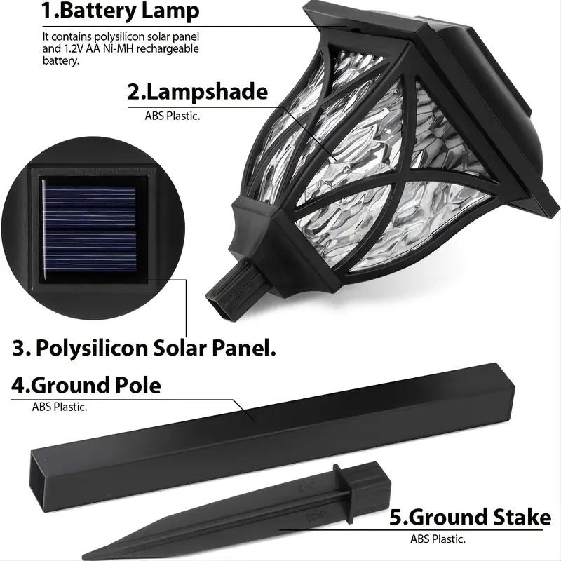 2Pack Solar Yard Lights Bright Lawn Lights Outdoor Waterproof Led Solar Pathway Lights Landscape Path Lights