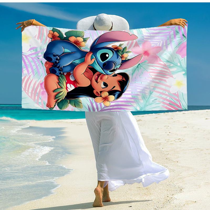 Ultra-Soft Beach Towel with Stitch Theme,Ideal for Pool - Camping, Diving - Perfect Travel Essential, Vibrant Beach Towel.