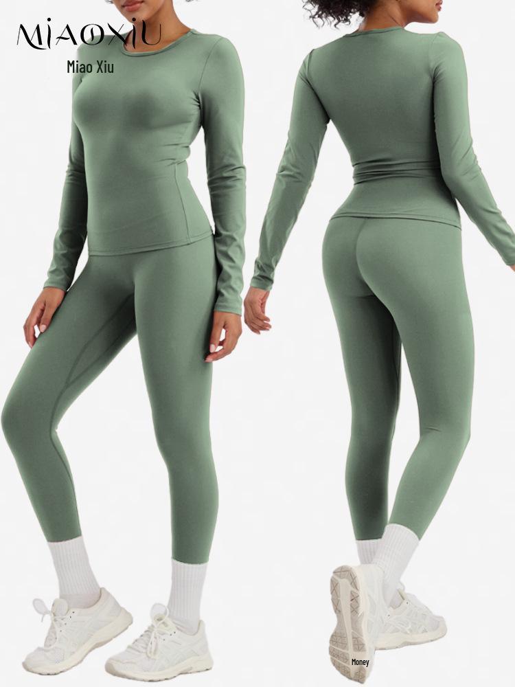 European & American High-Stretch Quick-Dry Yoga Suit: Nude Feel, Premium 2-Piece Set for Running & Fitness