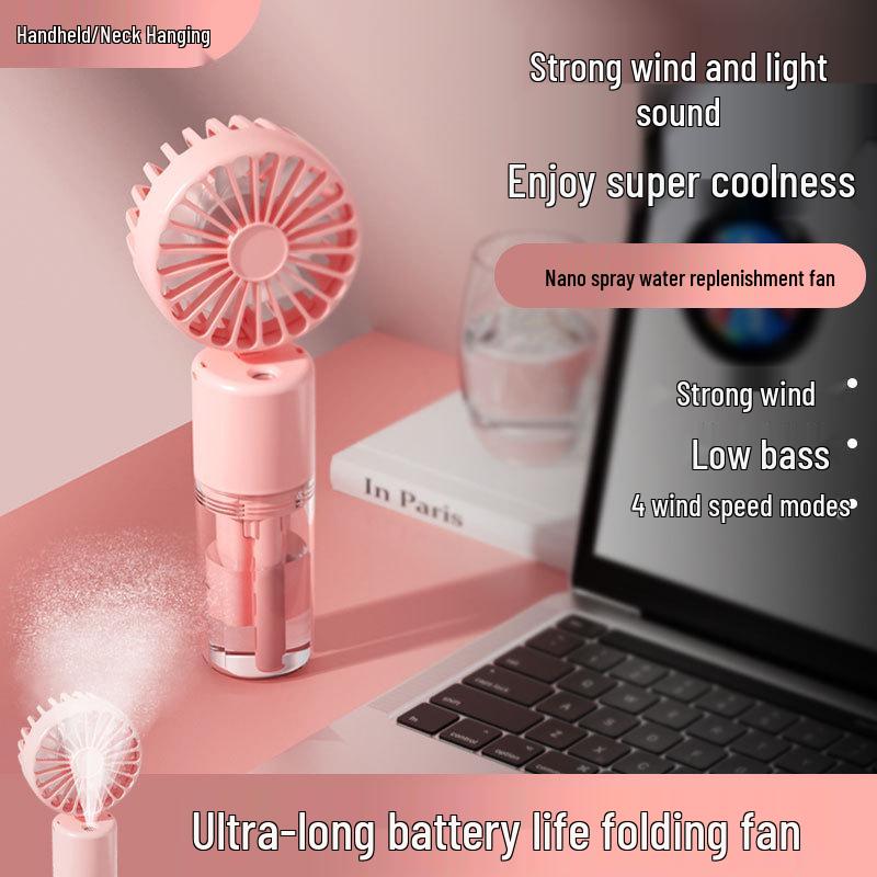 Tragbarer USB-Wiederaufladbarer Mini-Ventilator & Luftbefeuchter - Ideal für Studentenwohnheime & Schreibtische