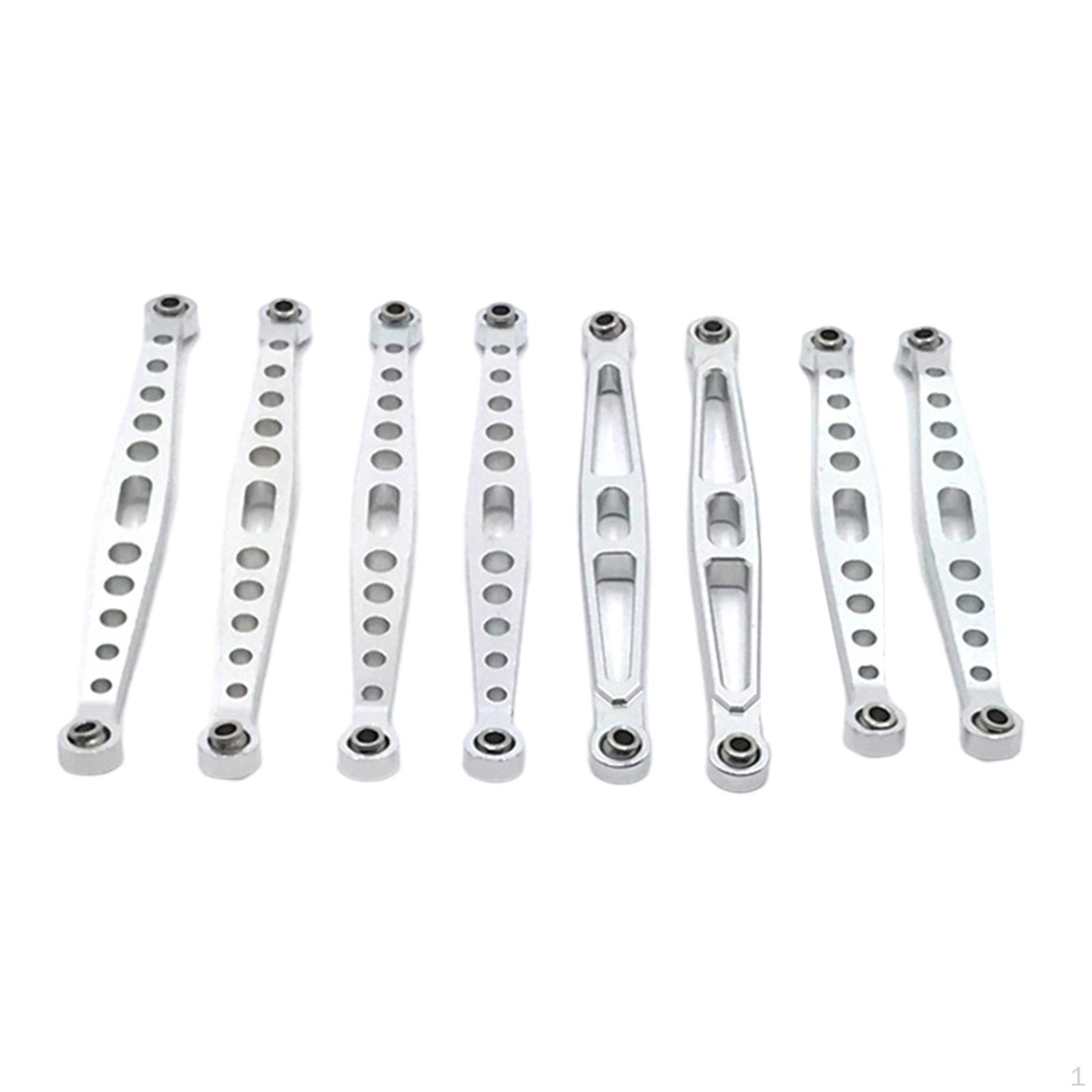 

8 Pieces 1:10 RC Steering age Servo Pull Rod Upgrade for ZP1002 ZP1003 ZP1004 Car Model Buggy срібний